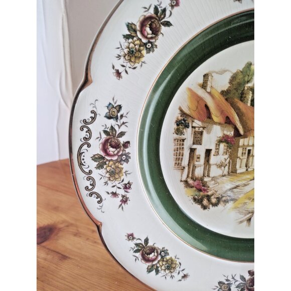 Ascot Service Plate Wood & Sons 10 5/8" Decorative Rural Scene England - Picture 5 of 9